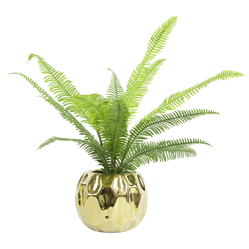 Artificial Fern in Golden PT 37cm