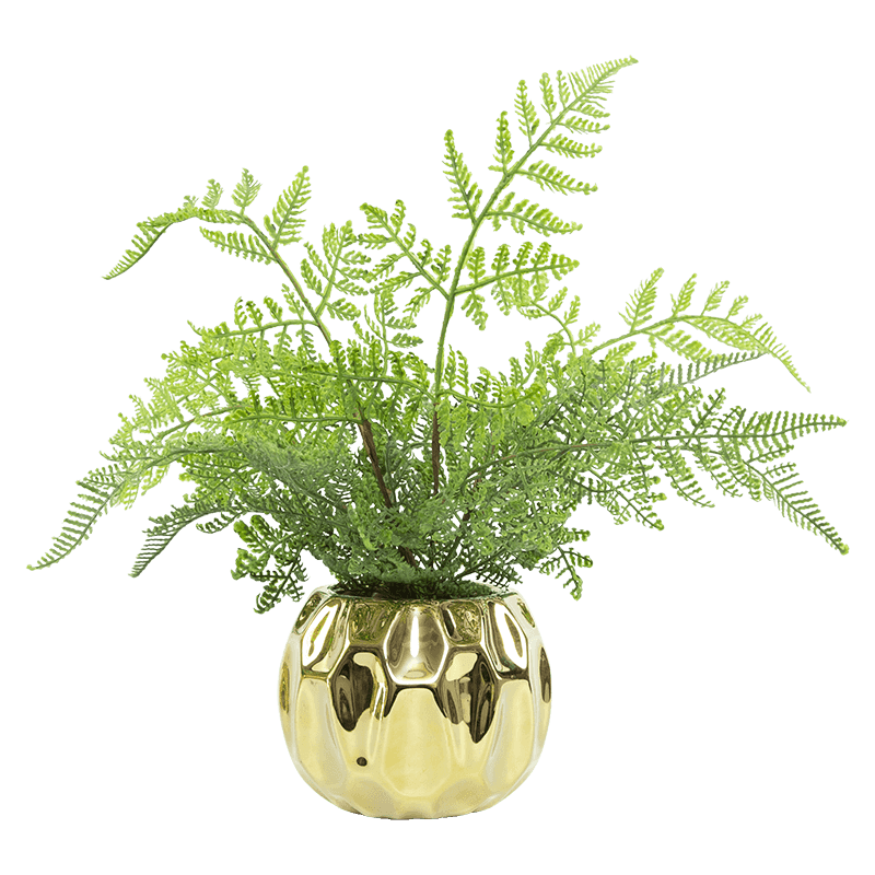 Artificial Fern in Golden PT 37cm