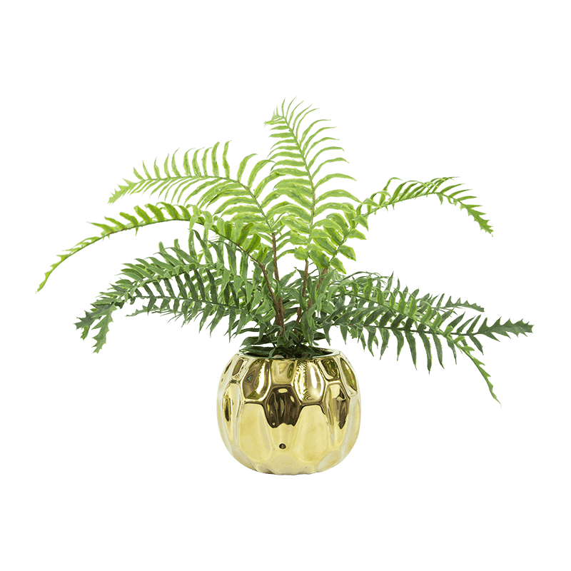 Artificial Fern in Golden PT 37cm