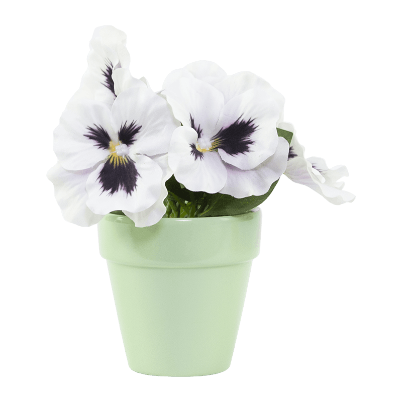 Artificial Flower with Ceramic Pot Pansy Flower in Ceramic Pot 16cm