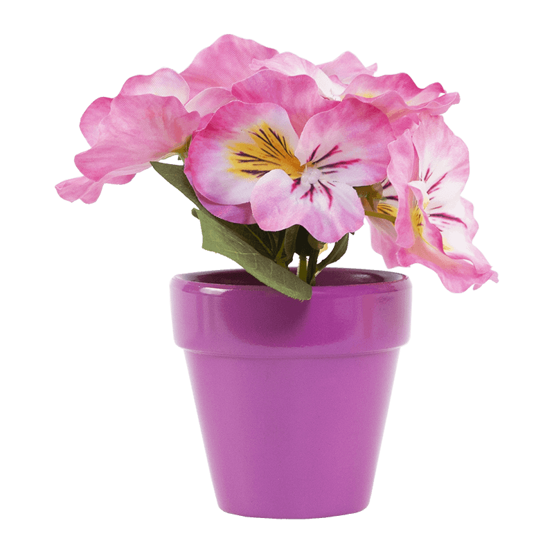 Artificial Flower with Ceramic Pot Pansy Flower in Ceramic Pot 16cm