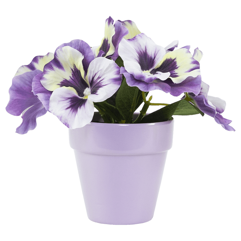 Artificial Flower with Ceramic Pot Pansy Flower in Ceramic Pot 16cm