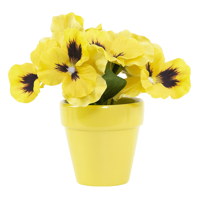 Artificial Flower with Ceramic Pot Pansy Flower in Ceramic Pot 16cm