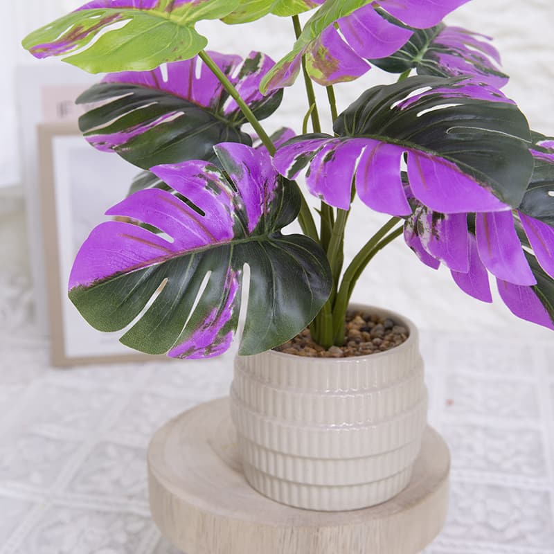 Palm Tree with 10 Leaves in Ceramic Pot