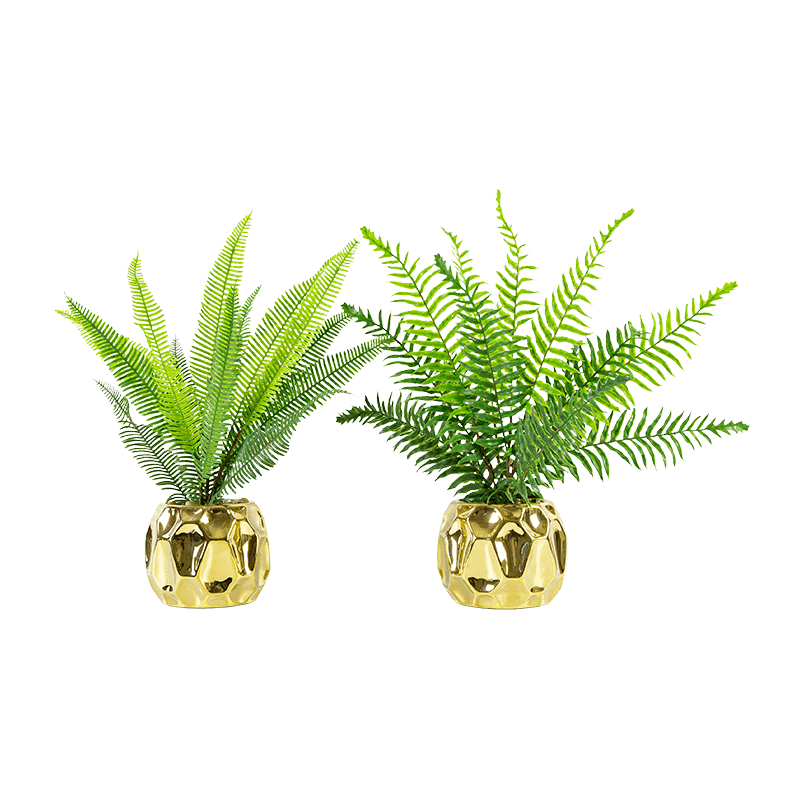 Artificial Fern in Golden PT 37cm