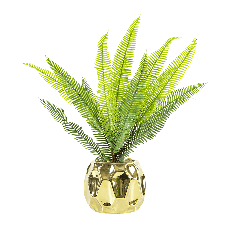 Artificial Fern in Golden PT 37cm