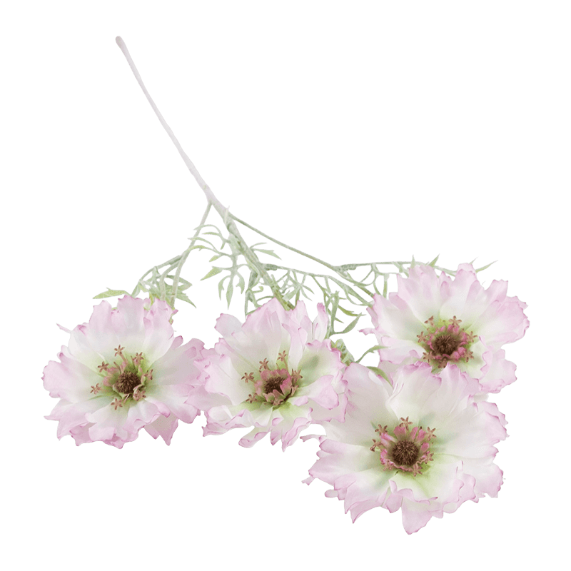 Artificial 4-Bloom Scabiosa Single Stem