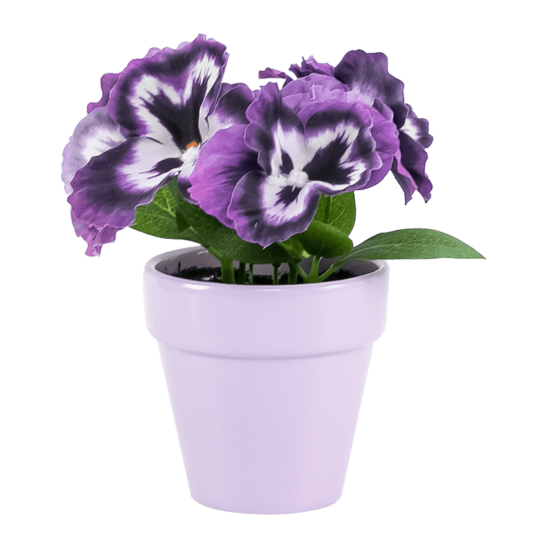 Artificial Flower with Ceramic Pot Pansy Flower in Ceramic Pot 16cm
