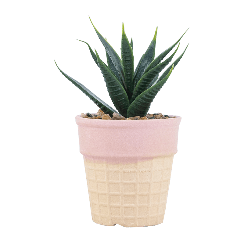 Artificial Succulent in Ice Cream Pot