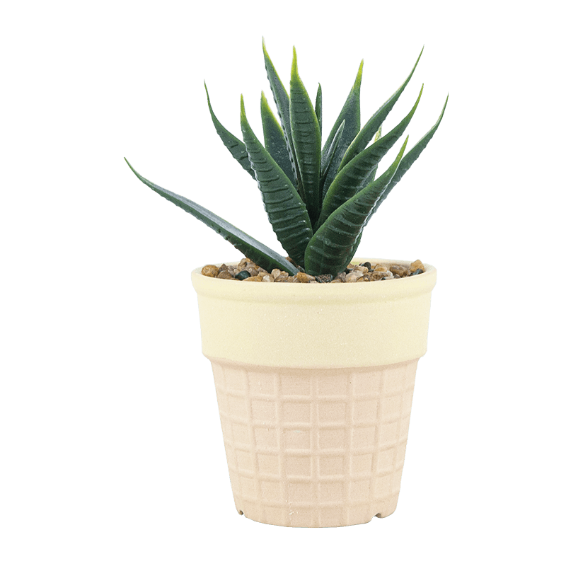 Artificial Succulent in Ice Cream Pot