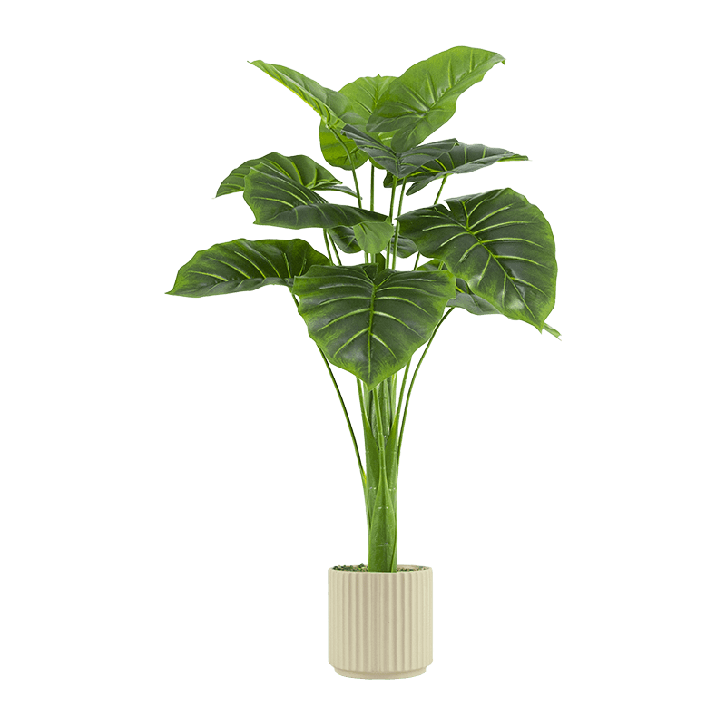 Artificial Palm Tree 9 Leaves in Beige Ceramic Pot