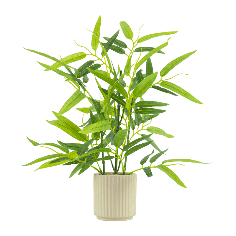 Artificial Palm Tree 9 Leaves in Beige Ceramic Pot