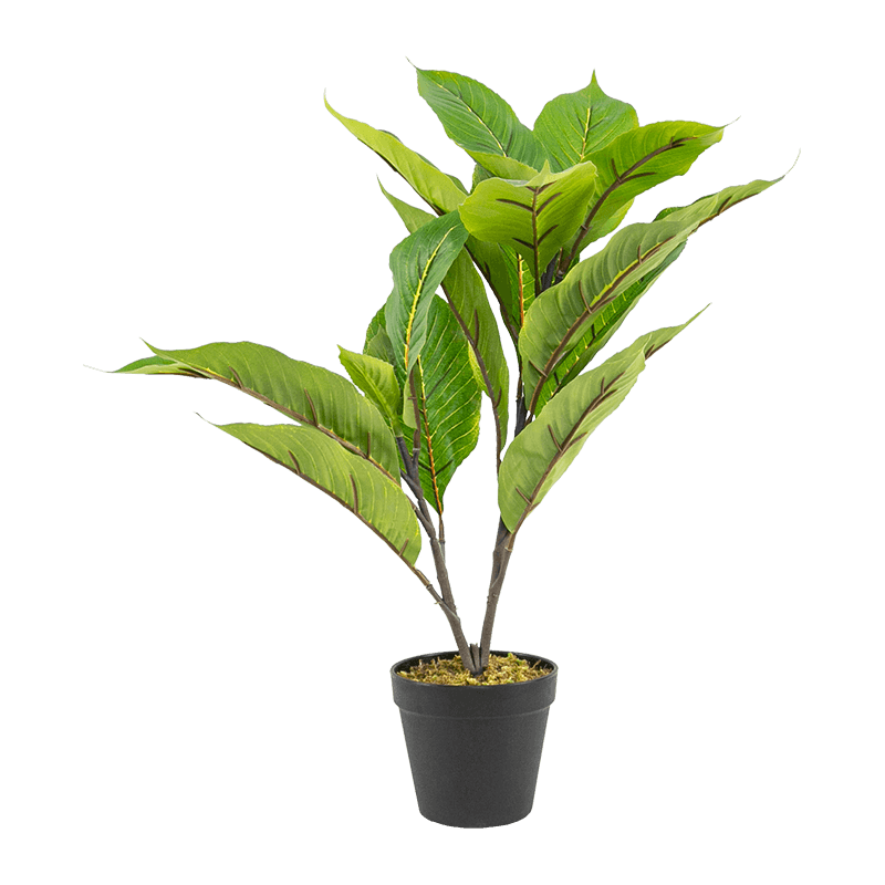 Artificial Leaf Plant with Plastic Pot