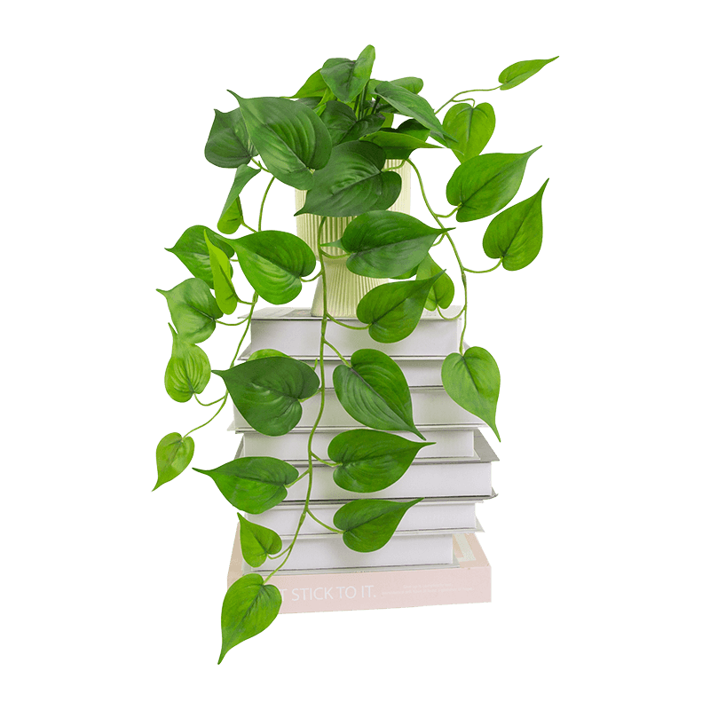 Artificial Green Plant 40 Leaves in Ceramic Pot