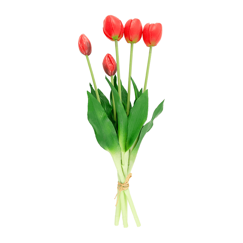 Artificial Tulip Bouquet 3 Flowers 2 Buds 15.8