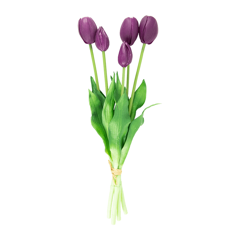 Artificial Tulip Bouquet 3 Flowers 2 Buds 15.8