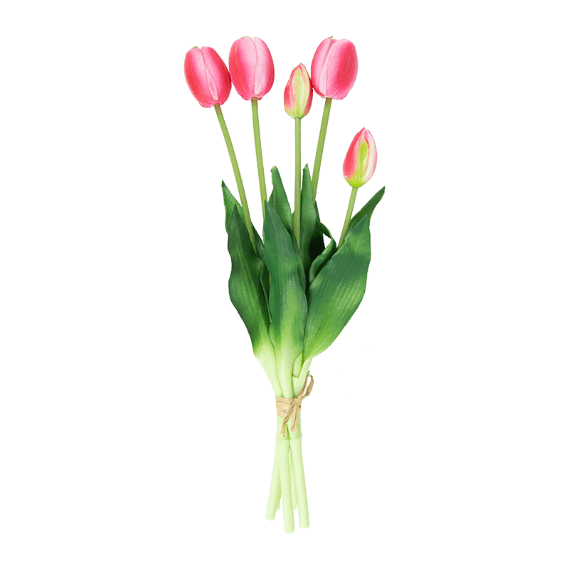 Artificial Tulip Bouquet 3 Flowers 2 Buds 15.8
