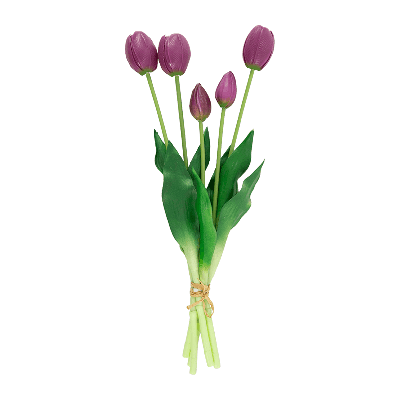 Artificial Tulip Bouquet 3 Flowers 2 Buds 15.8