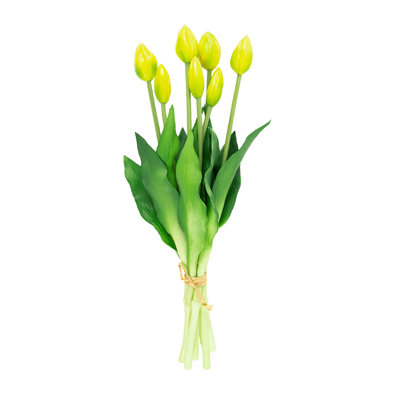 Artificial Tulip Spray 7 Buds 11 Leaves 15