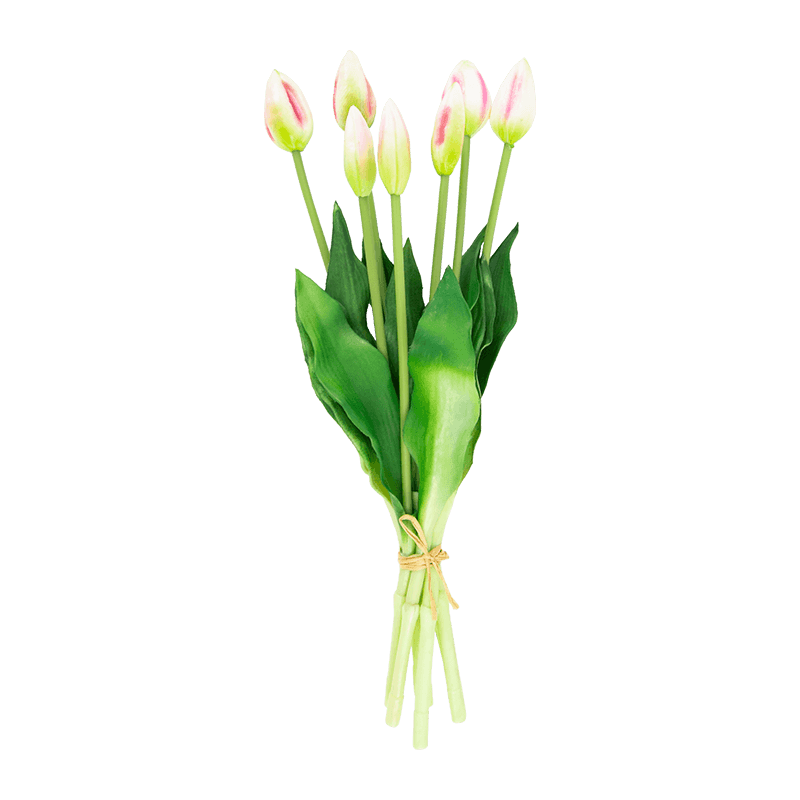 Artificial Tulip Spray 7 Buds 11 Leaves 15