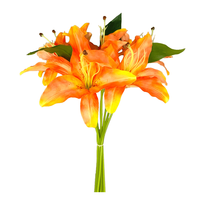 Artificial Lily Bouquet with 9 Flower Heads