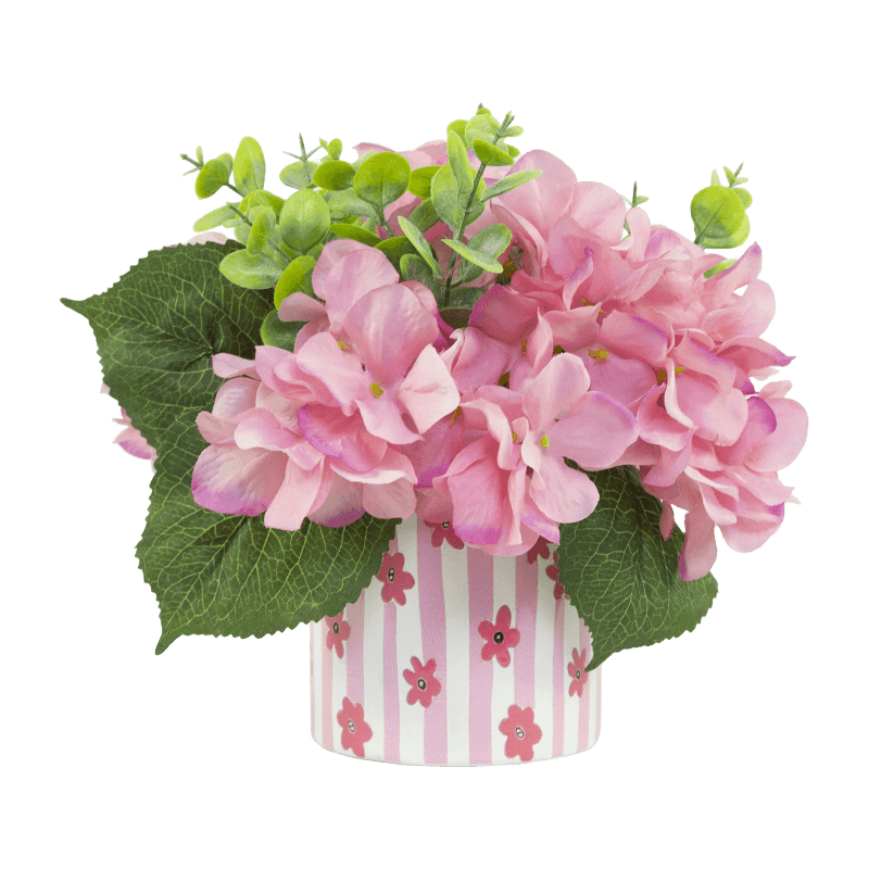 Artificial Hydrangea Arrangement in Ceramic Pot