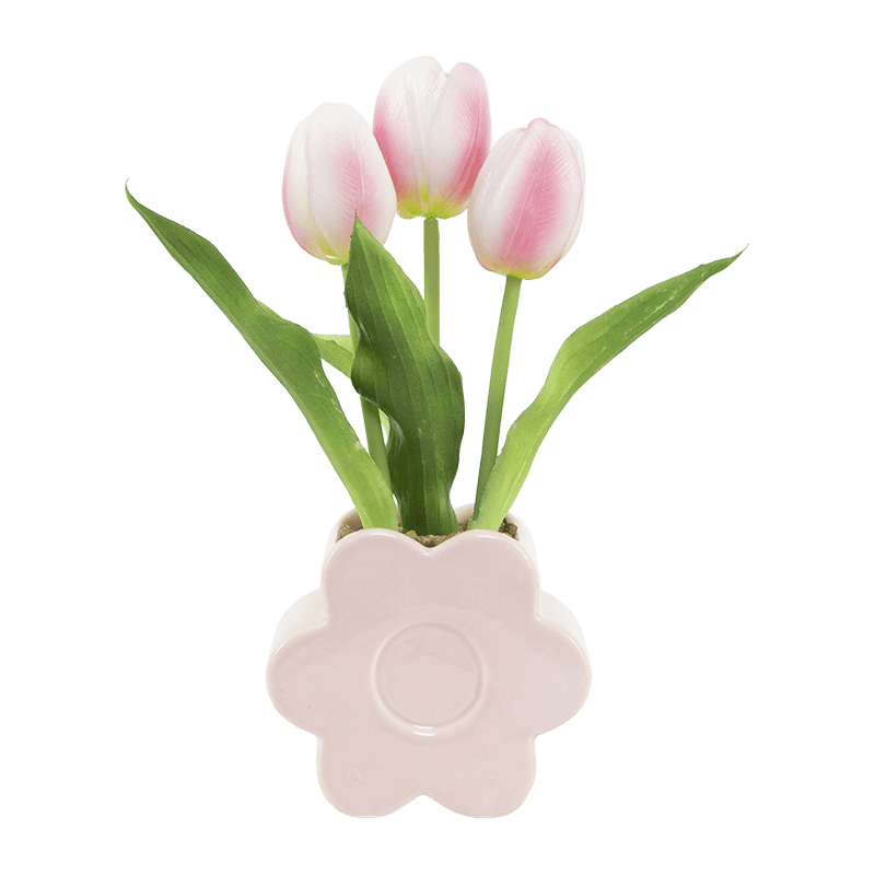 Artificial Tulip in Ceramic Pot 24cm