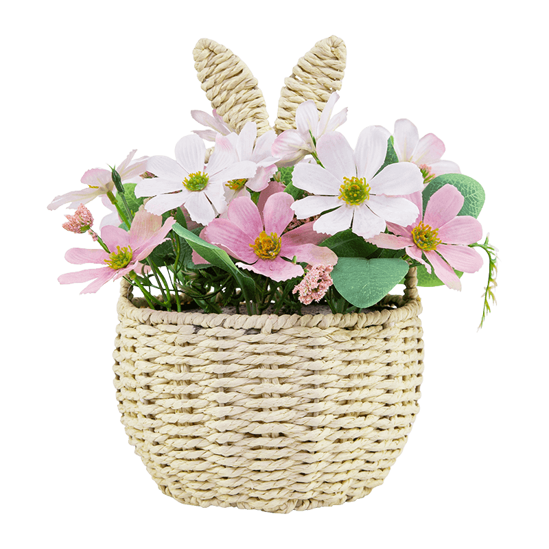 Artificial Daisy Flower in Rabbit Paper Basket