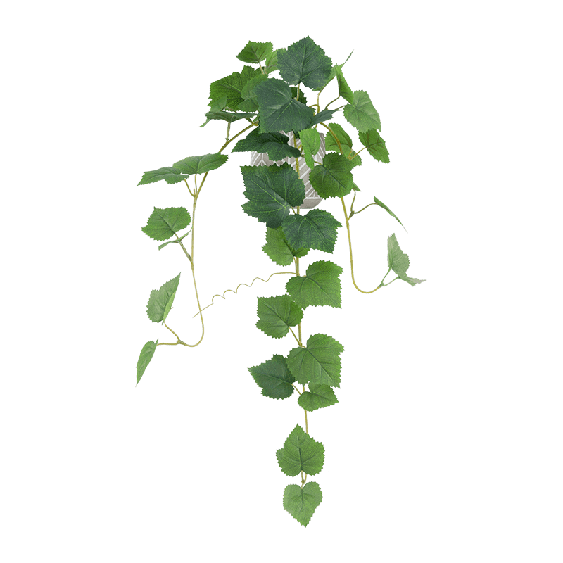 Artificial Grape Leaves in Cement Pot 24.5