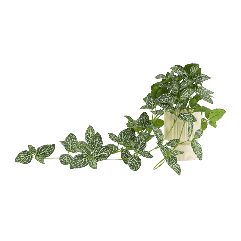 Artificial Green Plant 40 Leaves in Ceramic Pot