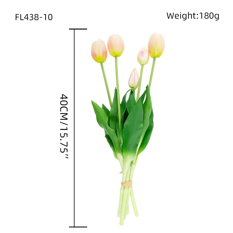 Artificial Tulip Bouquet 3 Flowers 2 Buds 15.8