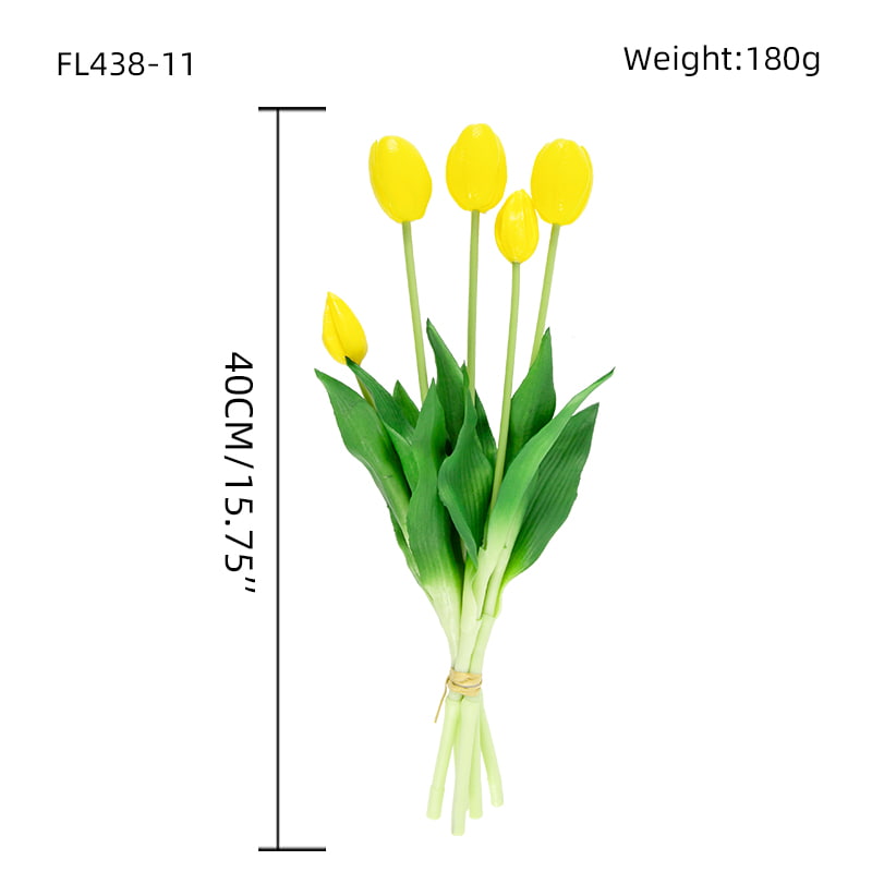 Artificial Tulip Bouquet 3 Flowers 2 Buds 15.8