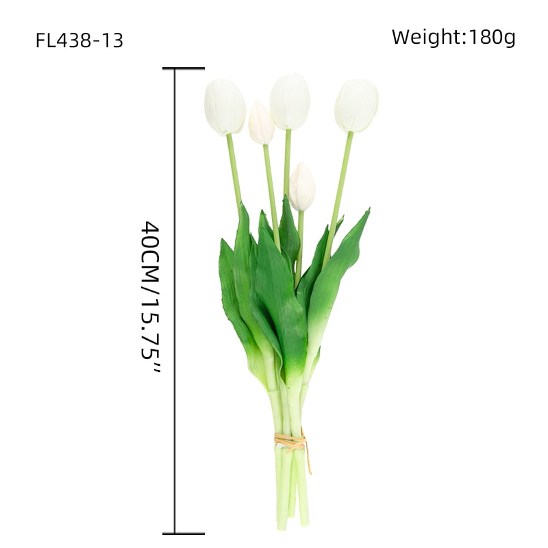 Artificial Tulip Bouquet 3 Flowers 2 Buds 15.8
