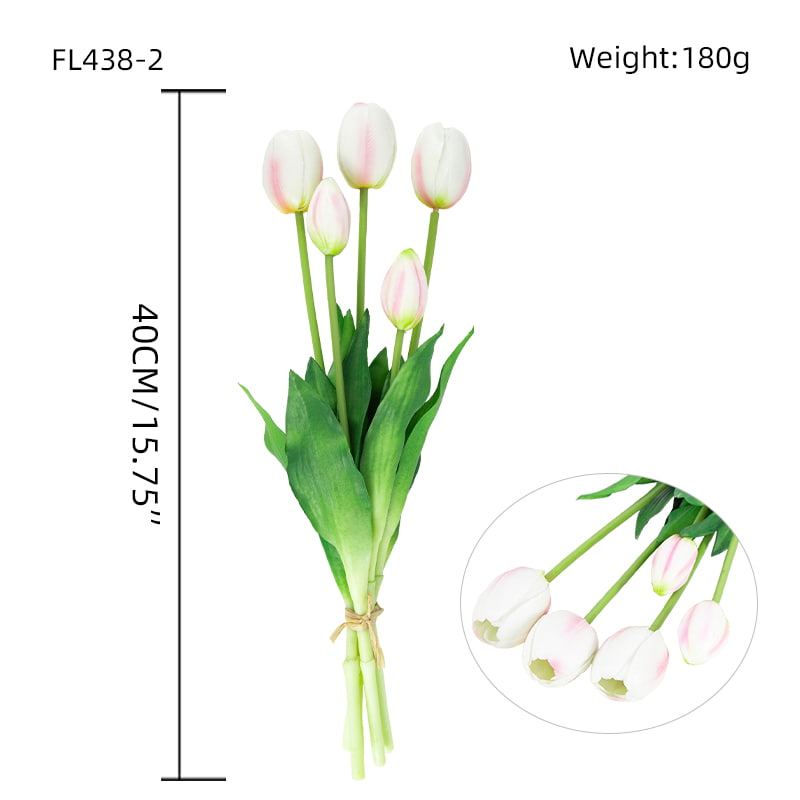 Artificial Tulip Bouquet 3 Flowers 2 Buds 15.8