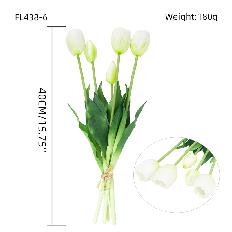 Artificial Tulip Bouquet 3 Flowers 2 Buds 15.8