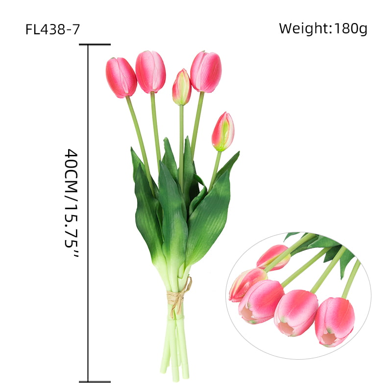 Artificial Tulip Bouquet 3 Flowers 2 Buds 15.8
