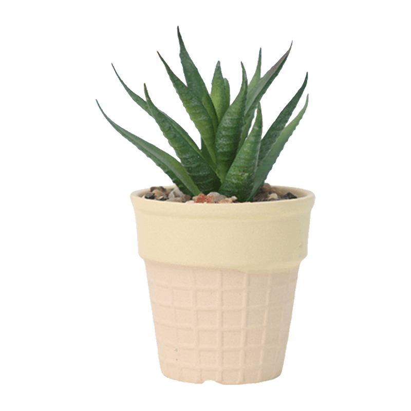 Artificial Succulent in Ice Cream Pot