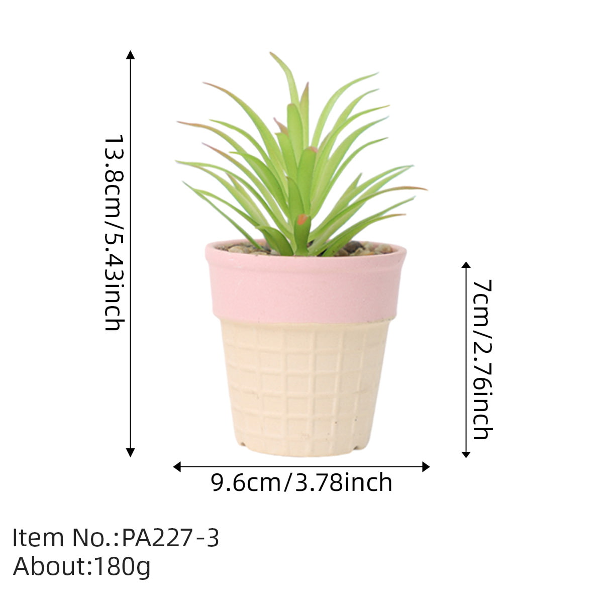 Artificial Succulent in Ice Cream Pot
