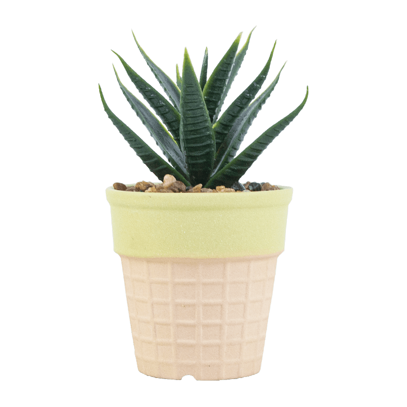 Artificial Succulent in Ice Cream Pot