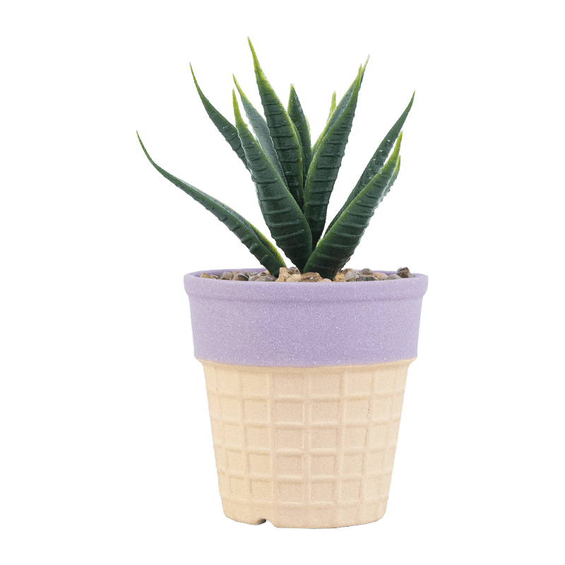 Artificial Succulent in Ice Cream Pot