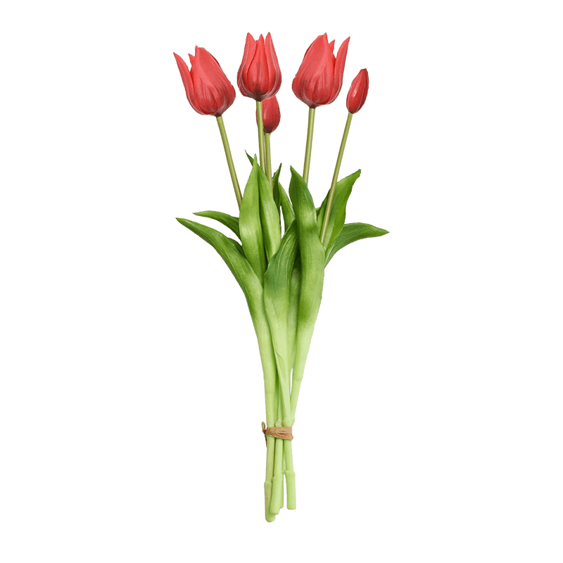 Artificial Tulip Spray 3 Flowers 2 Buds 46cm