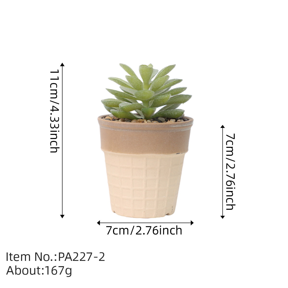 Artificial Succulent in Ice Cream Pot