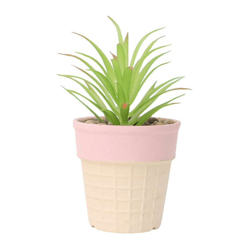 Artificial Succulent in Ice Cream Pot