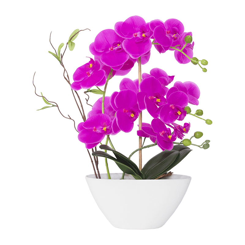 Artificial Orchid Ceramic Pot 19 Flowers
