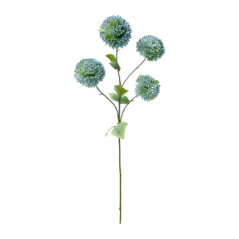 Artificial 4-Head Pompon Chrysanthemum