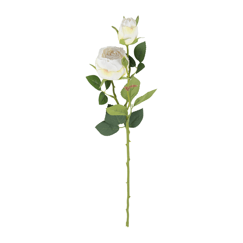 Artificial 3-Head Garden Rose Stem