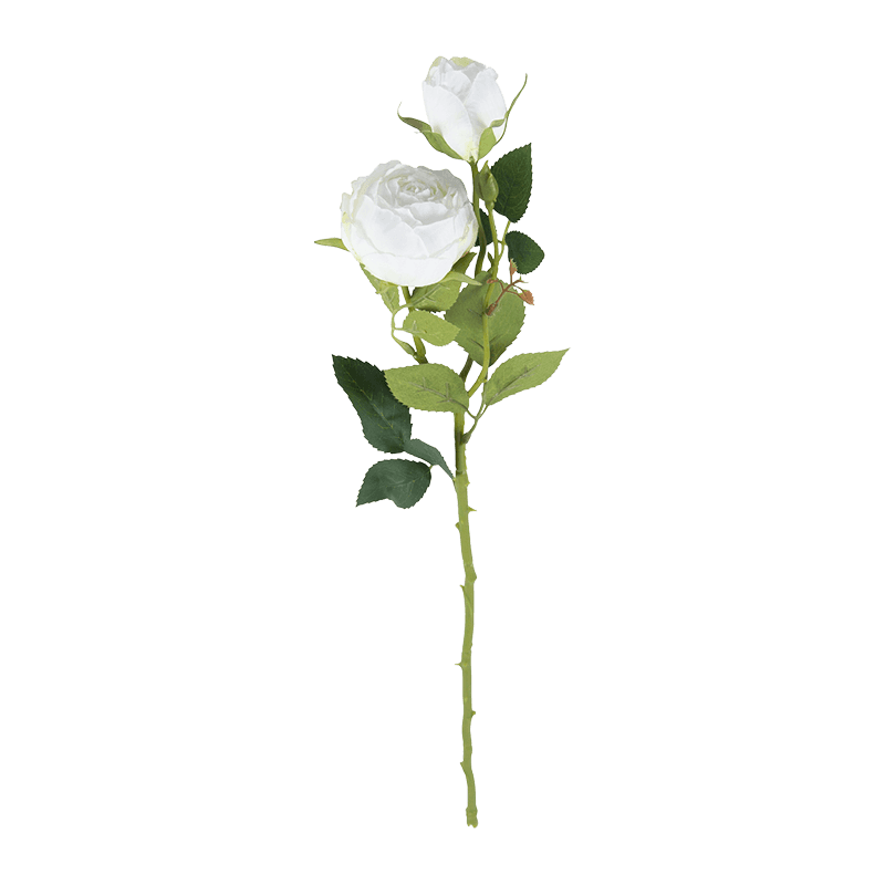 Artificial 3-Head Garden Rose Stem