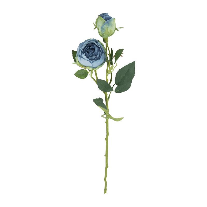 Artificial 3-Head Garden Rose Stem