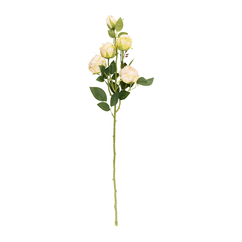 Artificial 5-Head Gradient Garden Rose Stem