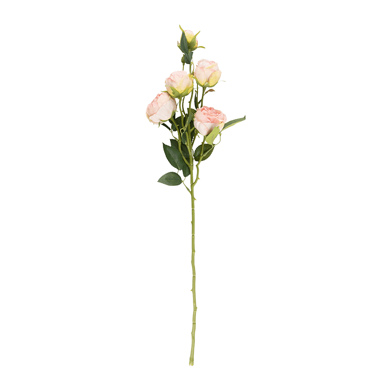 Artificial 5-Head Gradient Garden Rose Stem